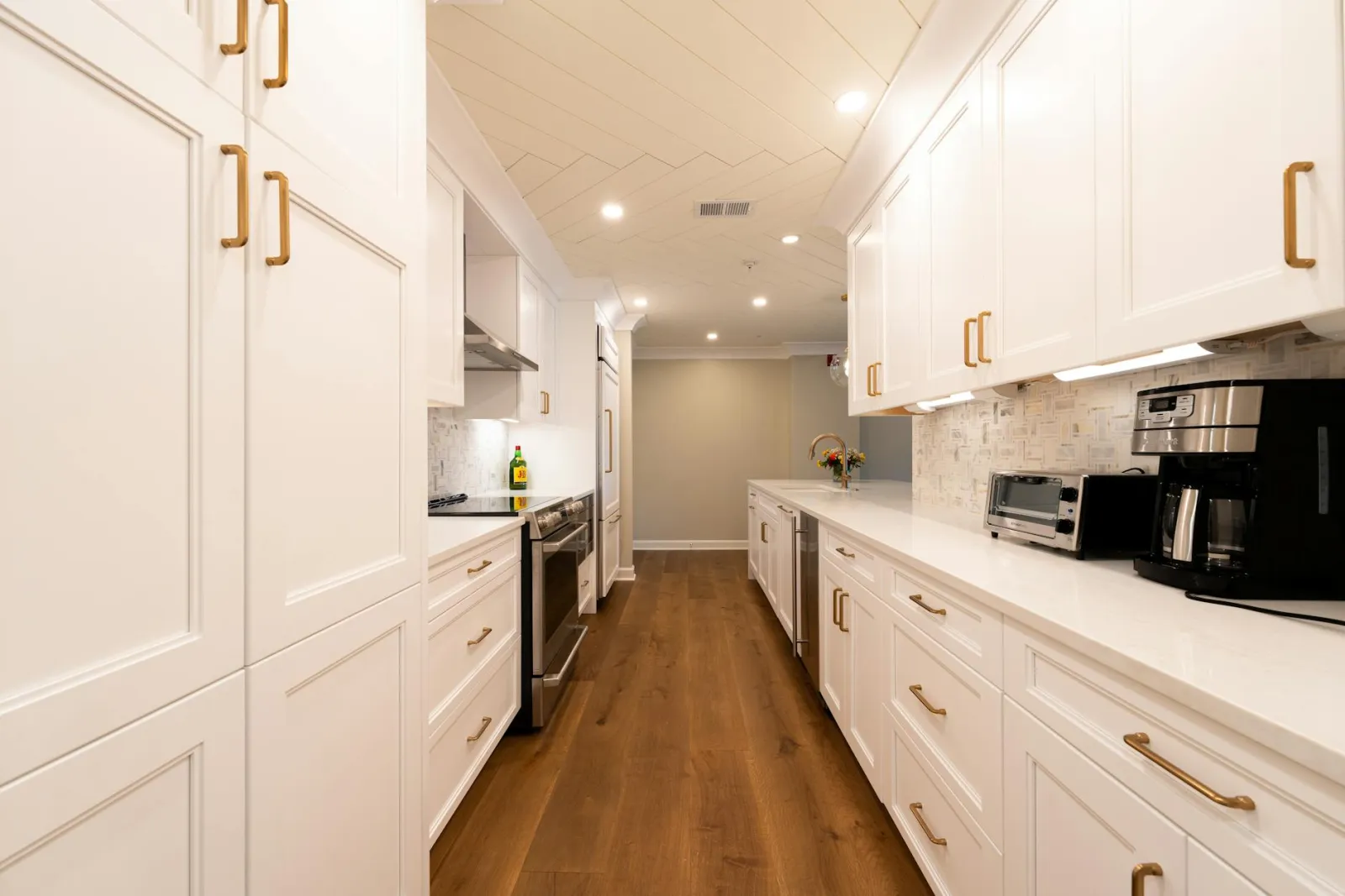 Modern refreshed kitchen cabinets with updated hardware