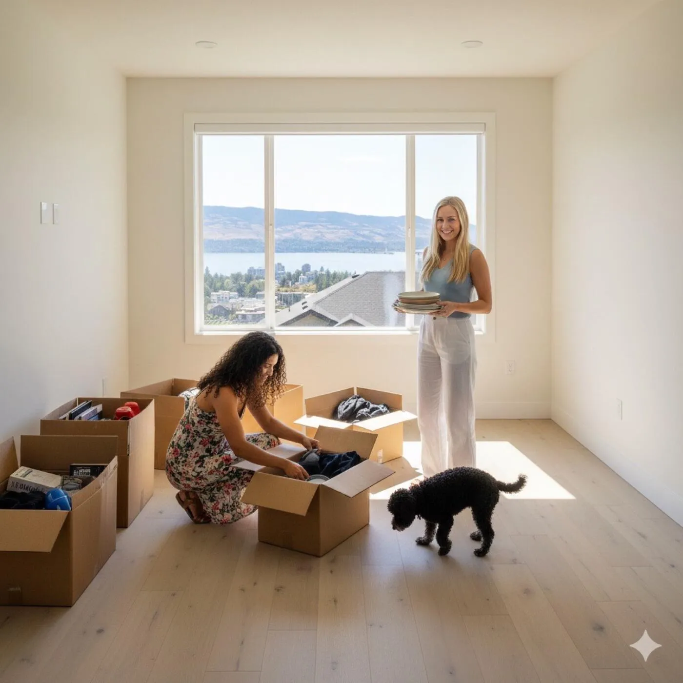 Couple unpacking in their new Kelowna condo