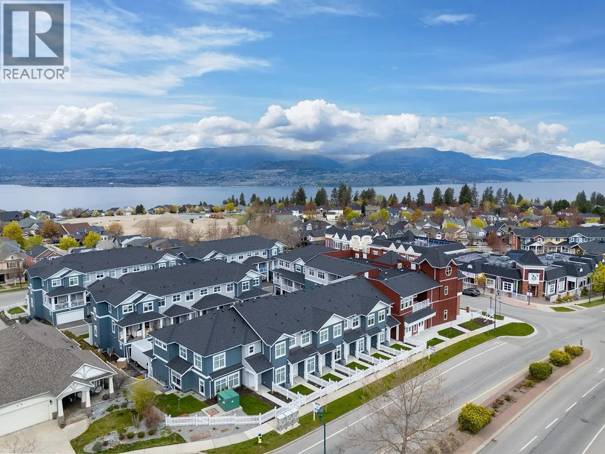 Aerial view of Parallel 4 development in Kettle Valley with Okanagan Lake views
